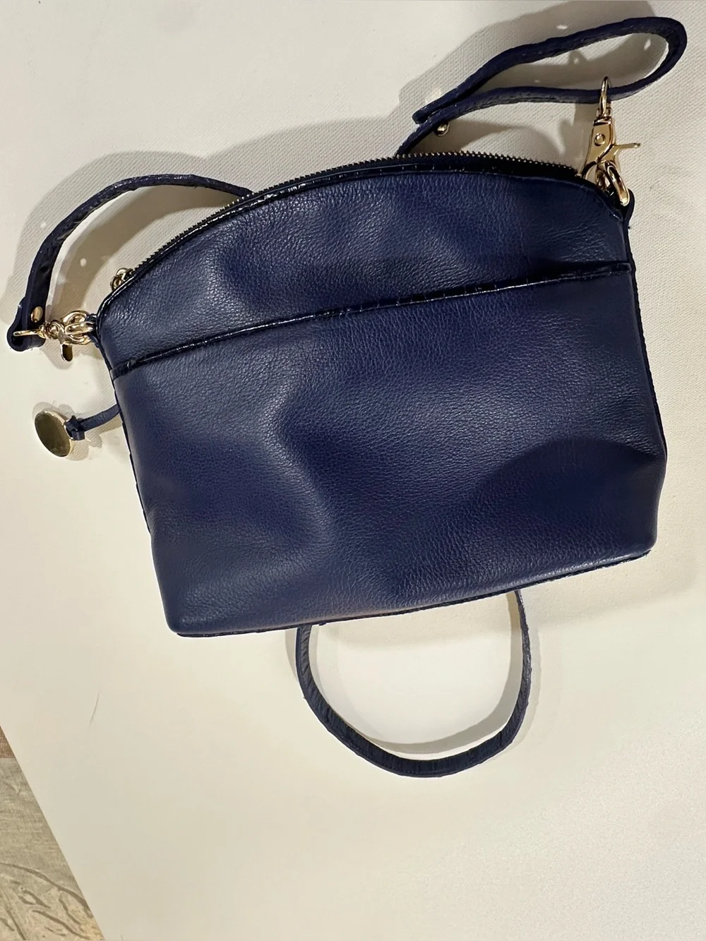 Brahmin Special Edition Navy Croc & Metallic Woven Crossbody Pristine Condition